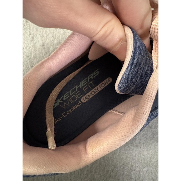 Skechers D'Lites Shoes Womens Size 7W Blue Wide Memory Foam Athletic Sneakers - Picture 5 of 7